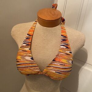 VIX by Paula Hermanny Beaded Triangle Bikini Top Size 10